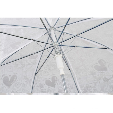 Transparent Long Handle Umbrella Imitates Lace Love Umbrella